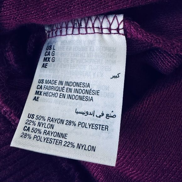 INC Large Flare Knit Sweater Pants Pockets Stretch Autumn Berry Magenta New - Picture 7 of 8